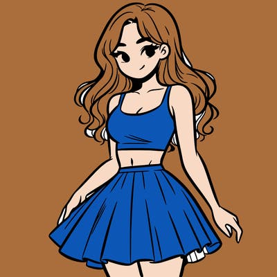 woman in a skirt and crop top