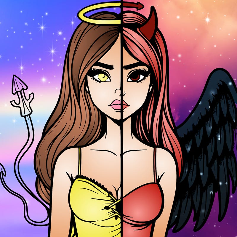 devil vs angel realistic girl