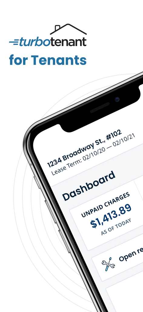TurboTenant for Renters - TurboTenant for Renters app dashboard showing unpaid charges and maintenance requests