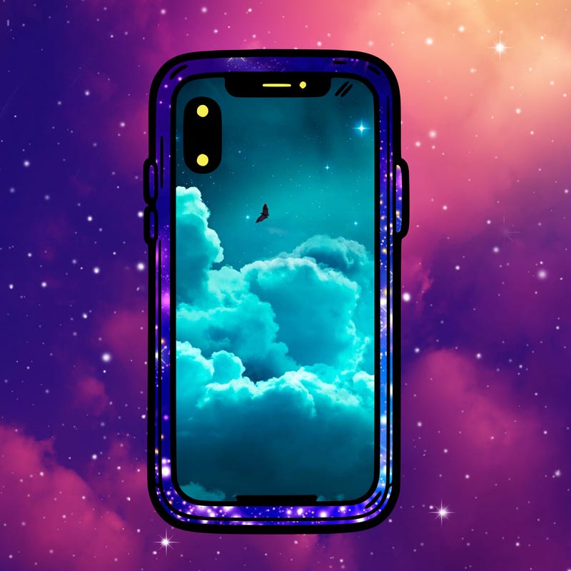 blank phone case with line down the middle