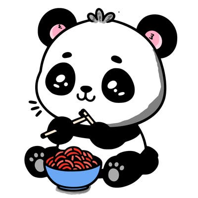 panda that is eating