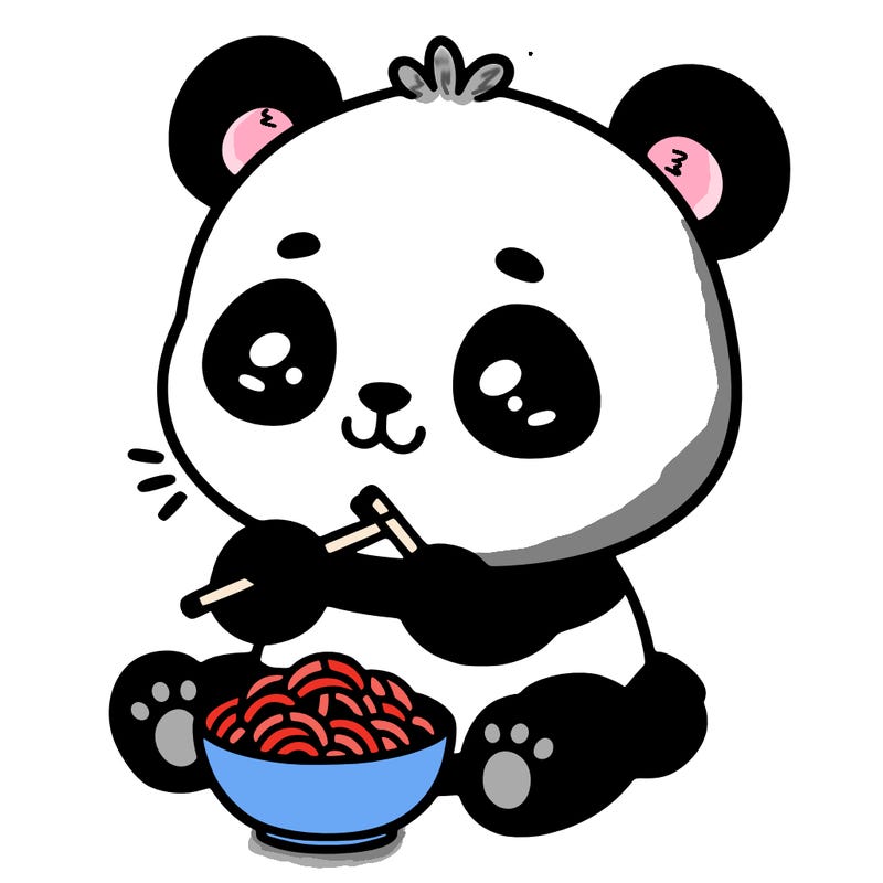 panda that is eating