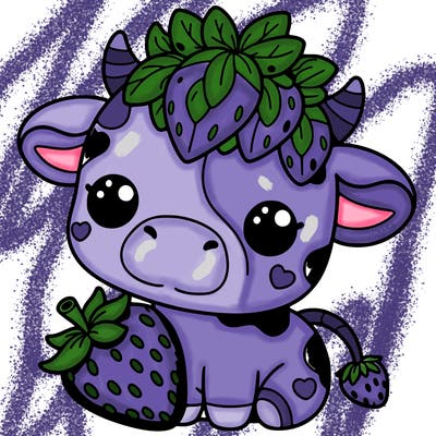 cute strawberry cow