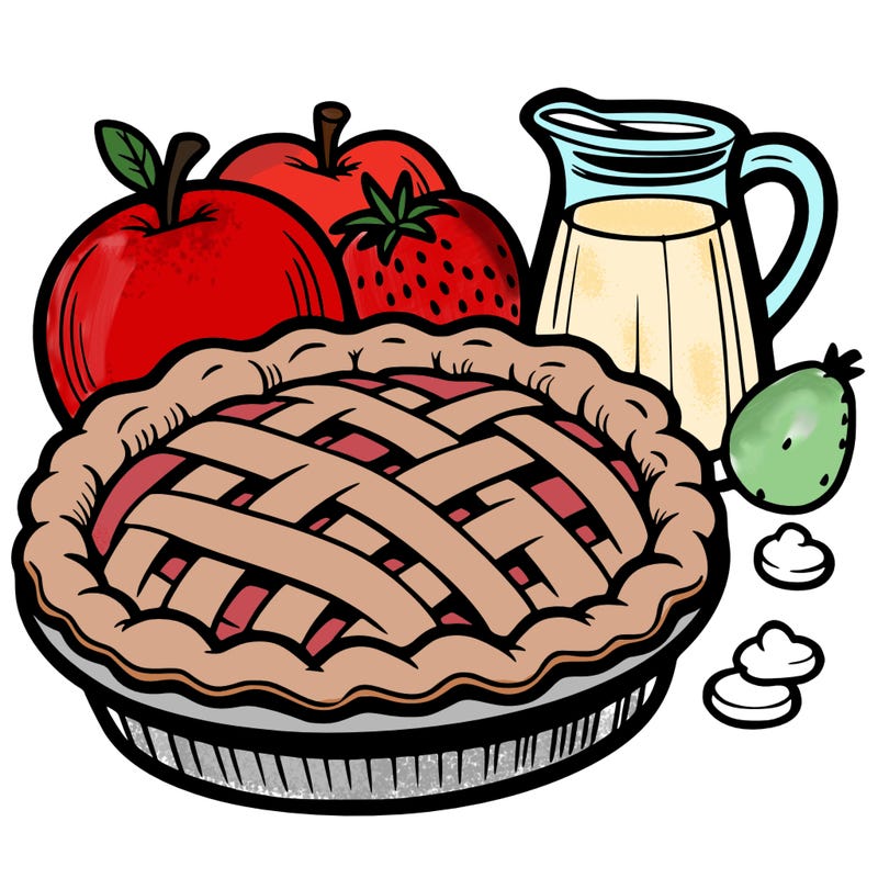 a pie of food