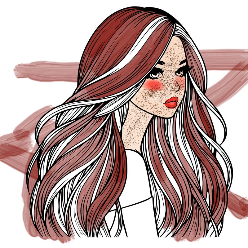 realistic girl with long realistic hair