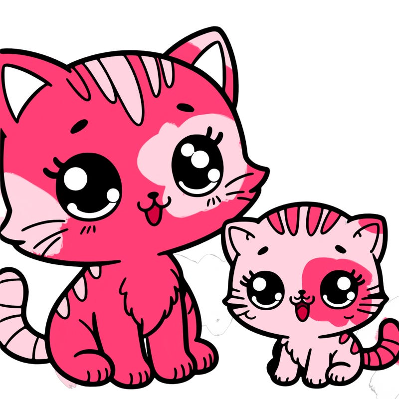 cute baby kitten with mom