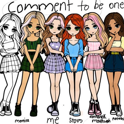 a group of girls realistic