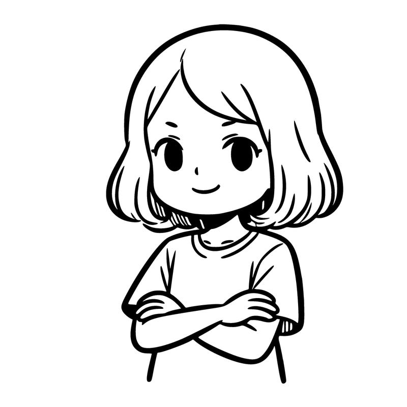 a grown girl crossing her arms