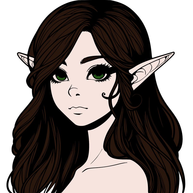 elf girl realistic dark fantasy