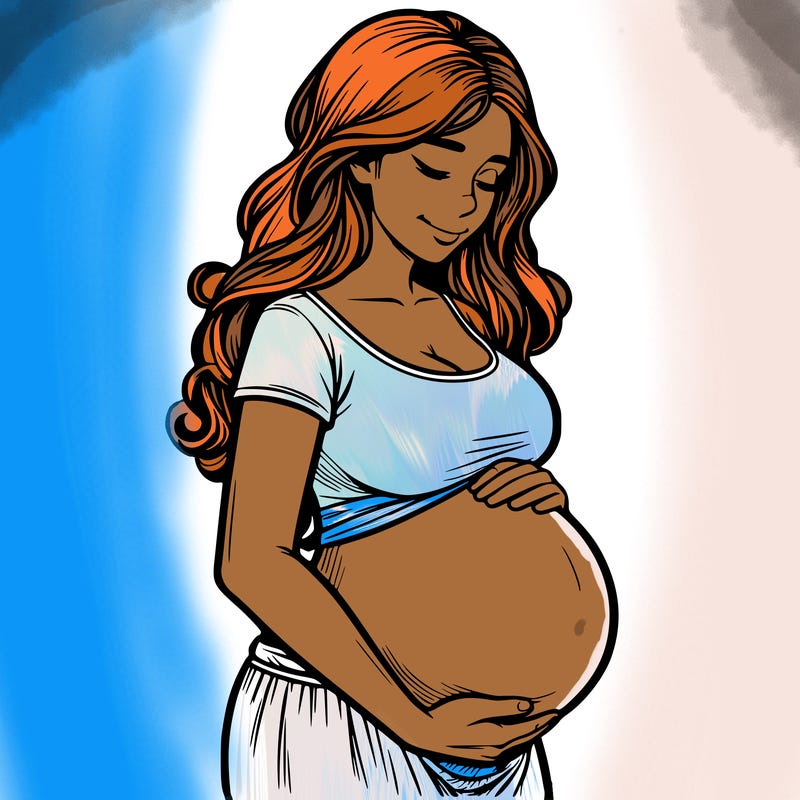 woman heavily pregnant realistic
