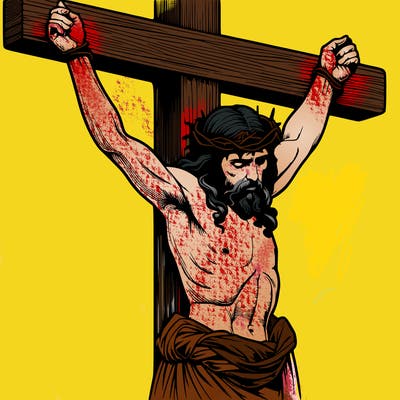 jesus realistic on the cross