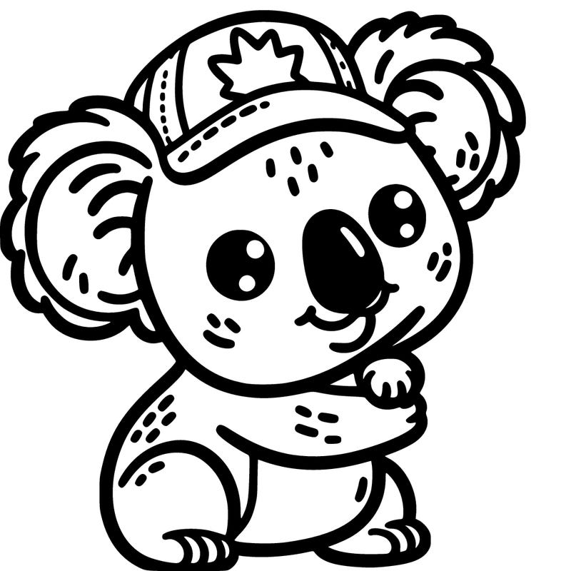 a koala with the australian cap