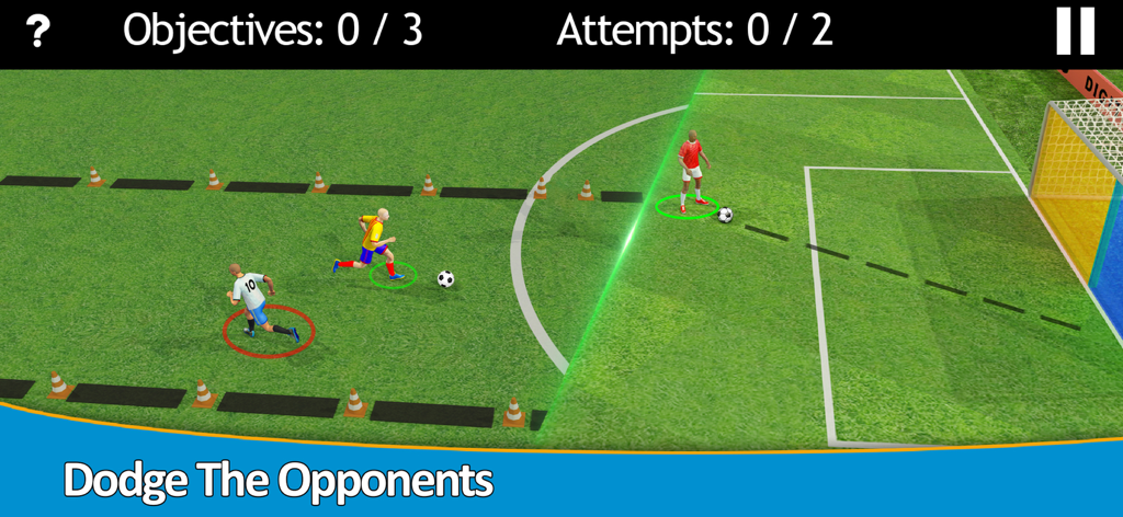 Play Football 2026- Real Goal - Play Football 2026のゲームプレイで、ディフェンダーをかわしてドリブルするサッカー選手