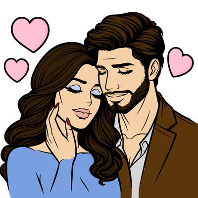 man and woman in love realistic