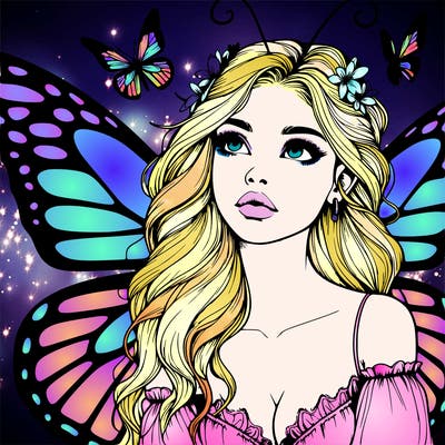 butterfly fairy realistic girl