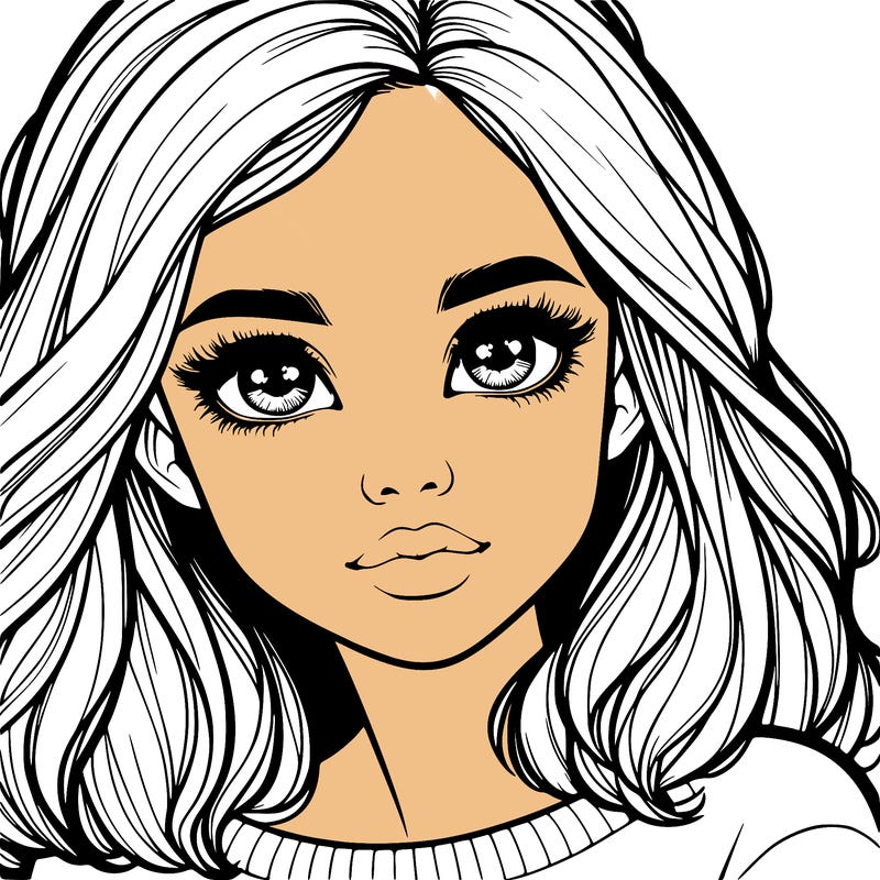 realistic girl whith cute eyes