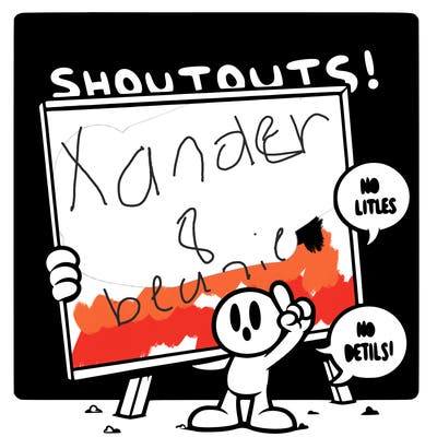 blank canvas that says above it shoutouts