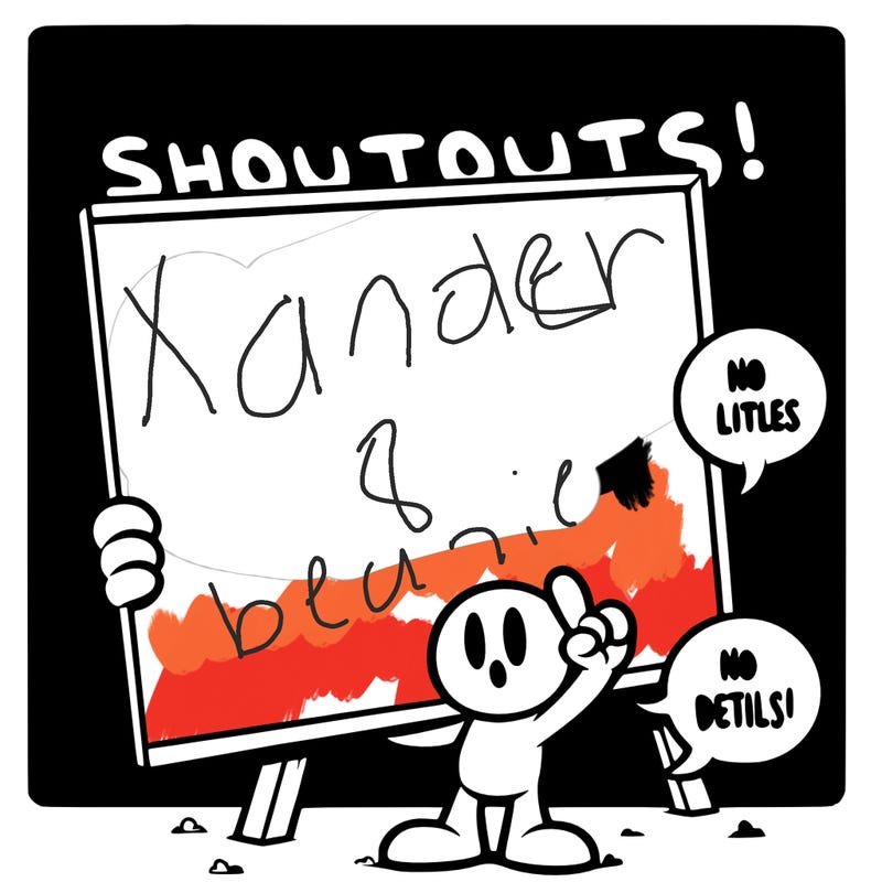 blank canvas that says above it shoutouts