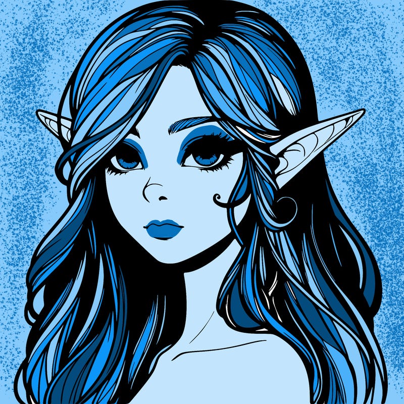 elf girl realistic dark fantasy