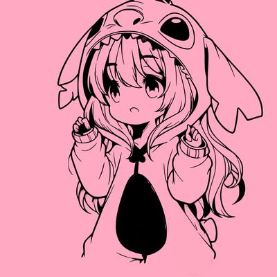 anime girl in a stitch onsie