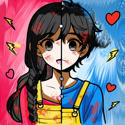 realistic girl boy split