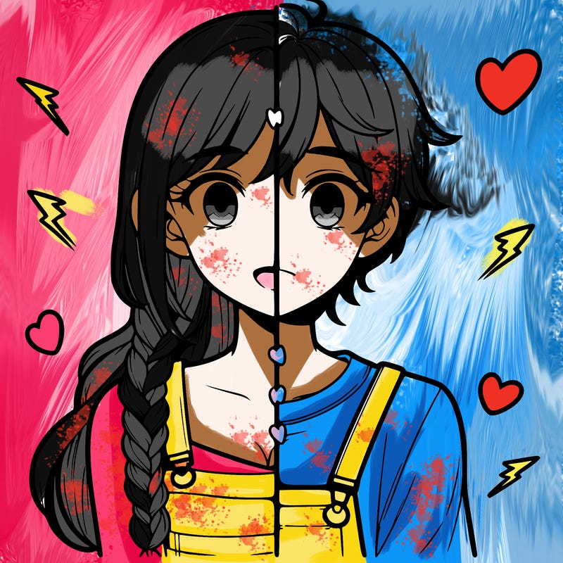 realistic girl boy split