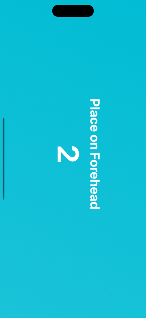 Act & Guess - Charades - Act & Guess game screen with a countdown timer and instruction to place phone on forehead