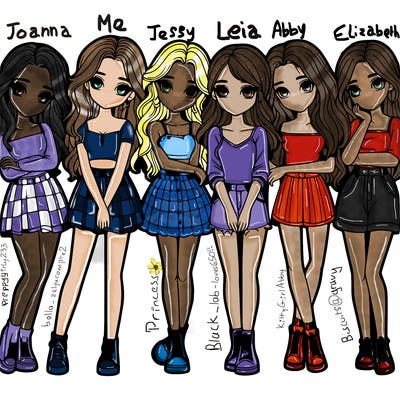 a group of girls realistic