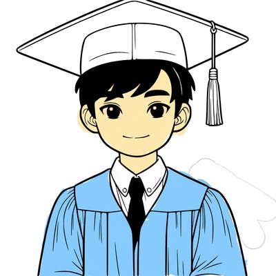 asian person graduating from school realistic