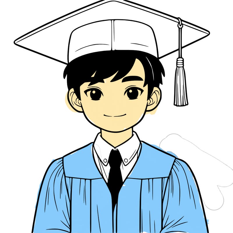 asian person graduating from school realistic