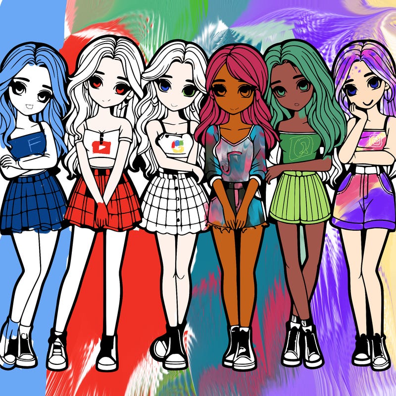 a group of girls realistic