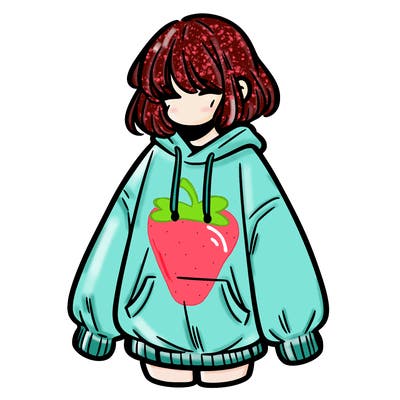girl in baggy sweat shirt