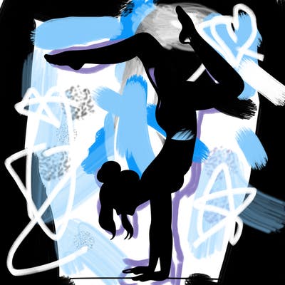 a woman doing a handstand