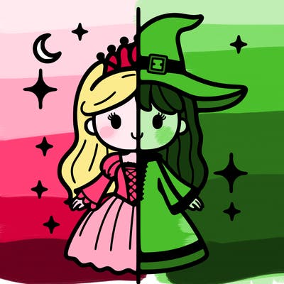 split princess and witch
