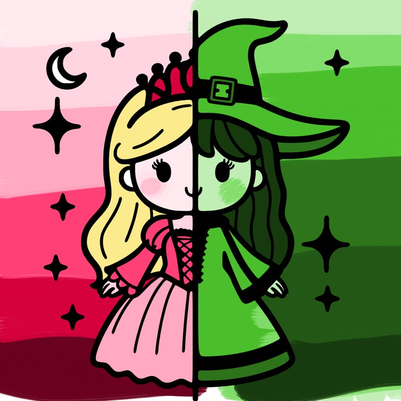 split princess and witch