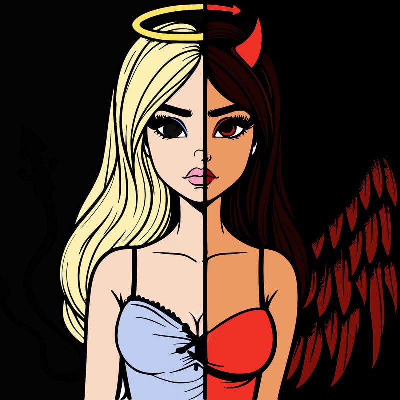 devil vs angel realistic girl