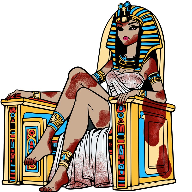 realistic egyptian woman on a throne