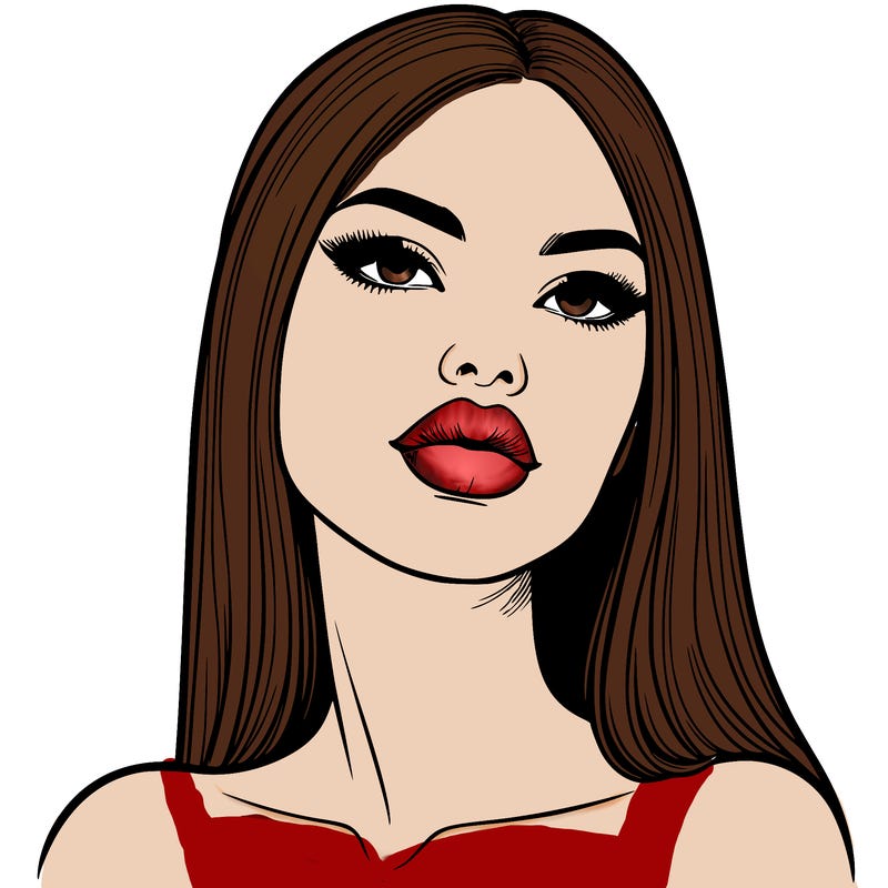realistic woman with full lips