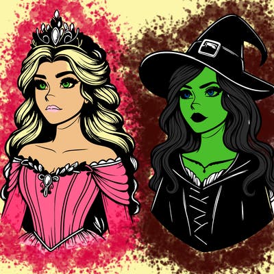 princess and witch realistic