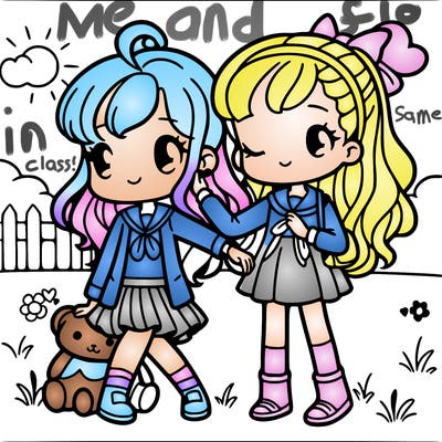 a girl with her best friend