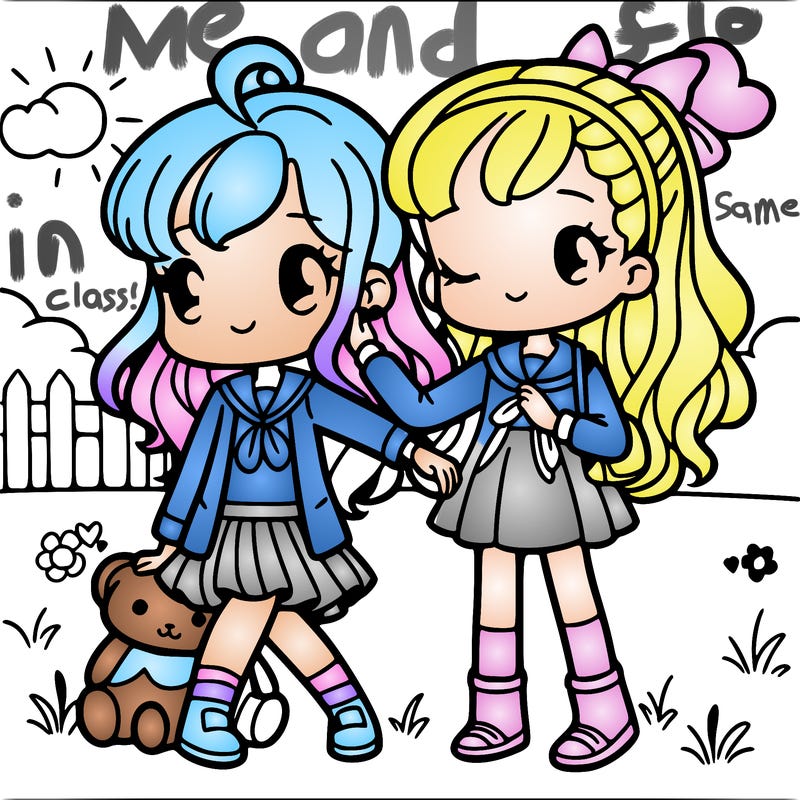 a girl with her best friend