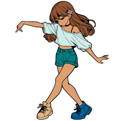 realistic girl danceing