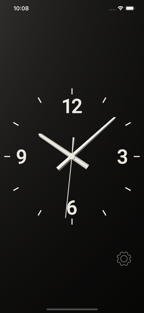 Ticktack Clock - A minimalist analog clock display with white hands and numbers on a dark background showing the current time