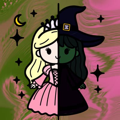 split princess and witch