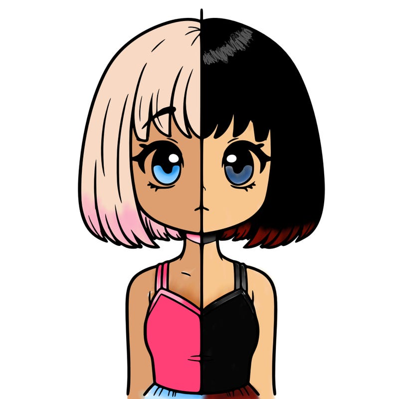 split girl with short hair