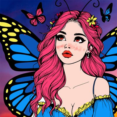 butterfly fairy realistic girl
