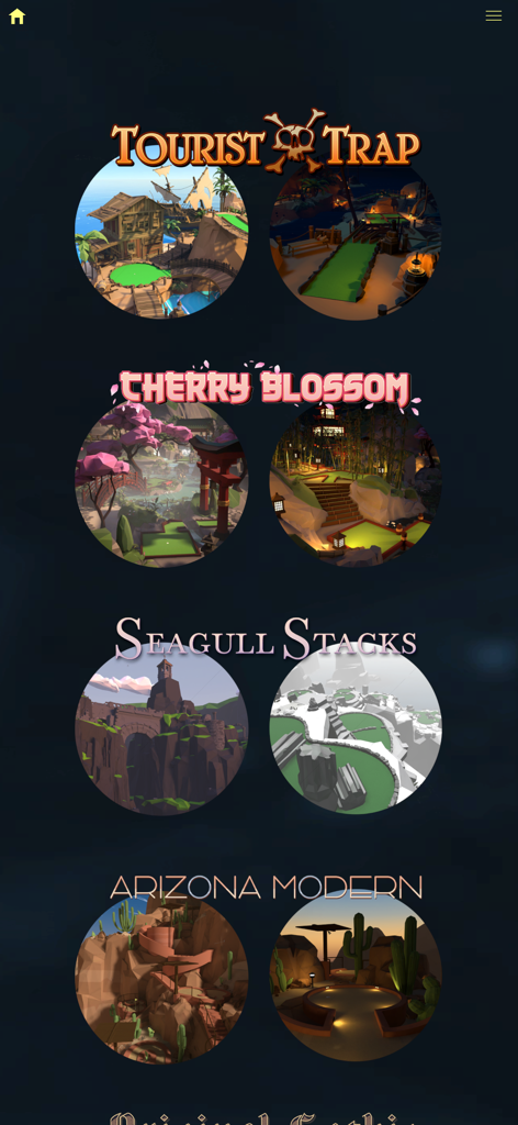 Walkabout Mini Golf - Una selección de campos de minigolf temáticos en Walkabout Mini Golf, incluyendo Tourist Trap y Cherry Blossom.