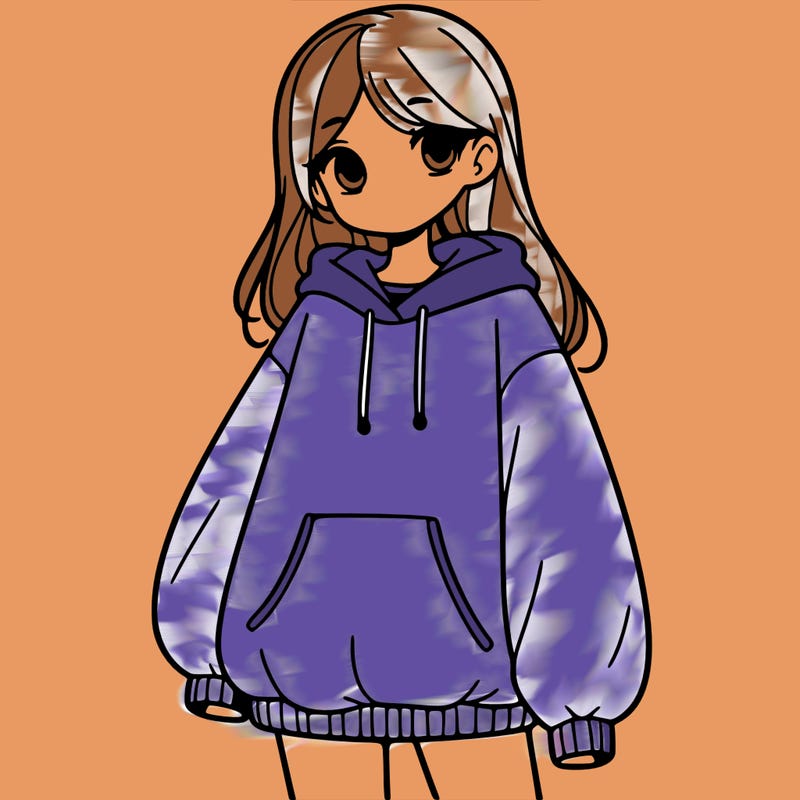 girl with big sweatshirt