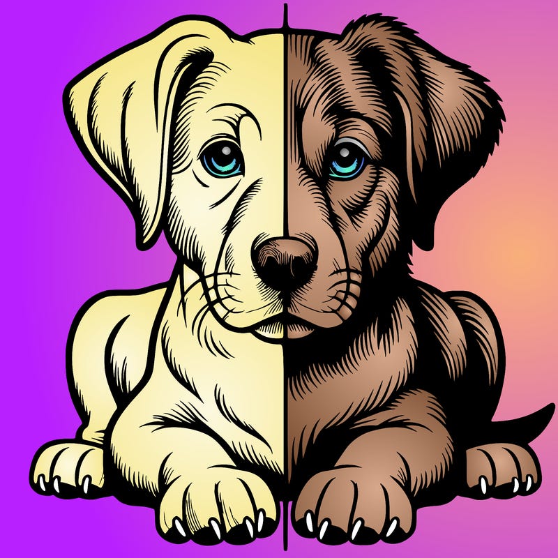 realistic dog split picture