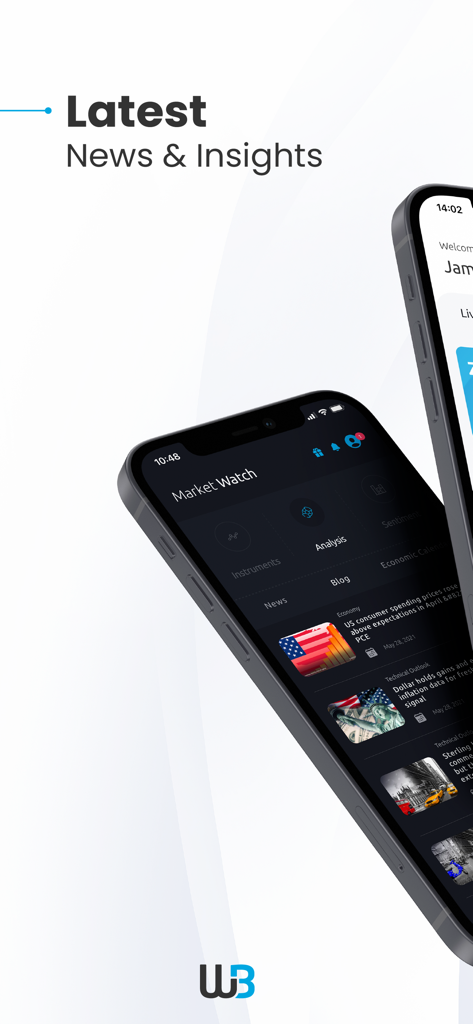 Windsor Brokers - Windsor Brokers app interface displaying latest financial news and market analysis in dark mode